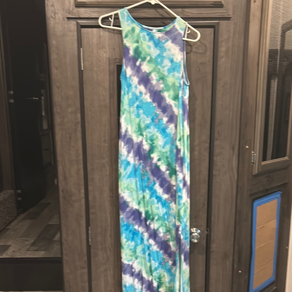 Simply Vera Vera Wang Tie-Dye Dress in Blue and Green